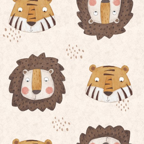 Nähere deine Träume mit Canvas Baumwolle in Löwen-Tiger-Latte: Soft und weich, perfekt für Mode- und Dekor-Projekte. Ideal für Patchwork, Tischdecken und mehr.