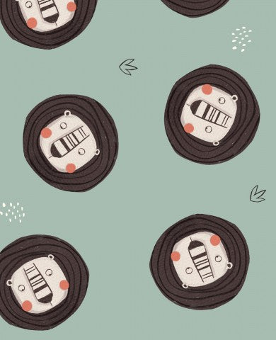 Waterproof fabric with a cute animal vector