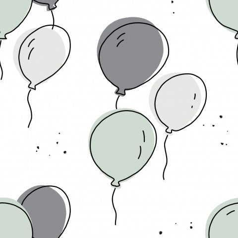 Satin cotton black and grey balloons