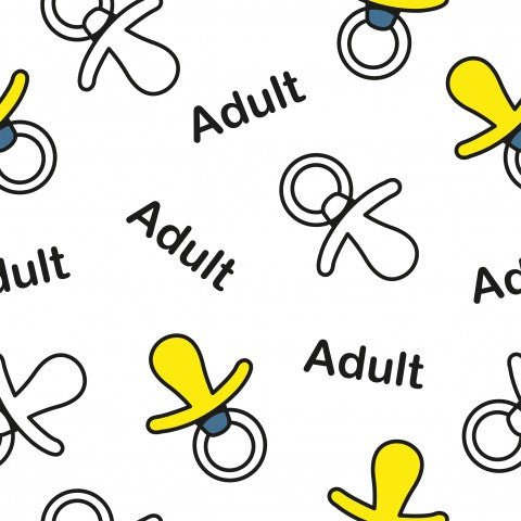 Muslin pacifier and words for adults