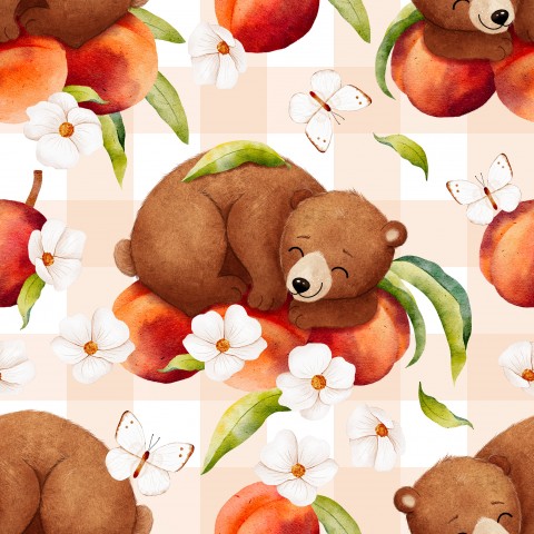 Jersey a bear sleeping on peaches