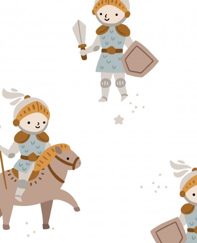 Rib Jersey eine Reihe von Cartoon-Rittern, die auf Pferden reiten