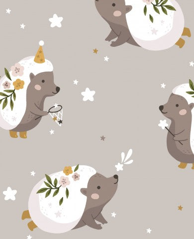 French Terry cute hedgehogs
