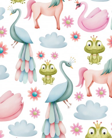 Panama unicorns, birds and flowers