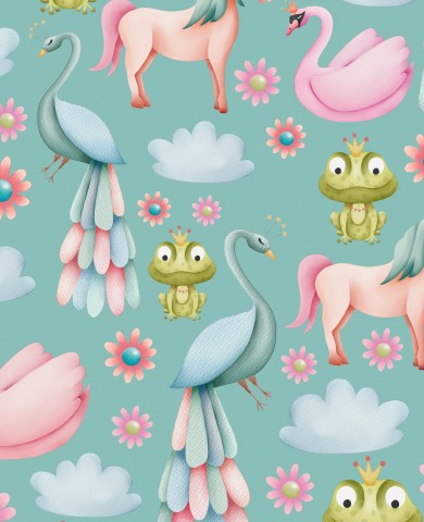 Unicornios, ranas, pájaros y flores de felpa francesa