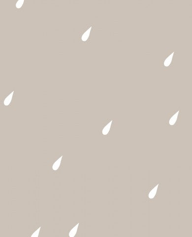 Rib Jersey a pattern of raindrops on a beige background