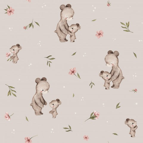 Waterproof fabric teddy bears and flowers