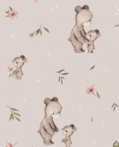 Waterproof fabric teddy bears and flowers