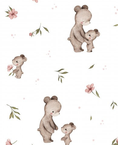 Rib Jersey Teddyberen en Bloemen