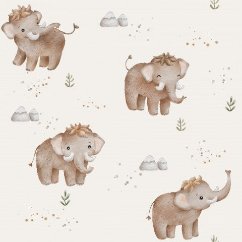 Panama watercolor elephants on a beige background