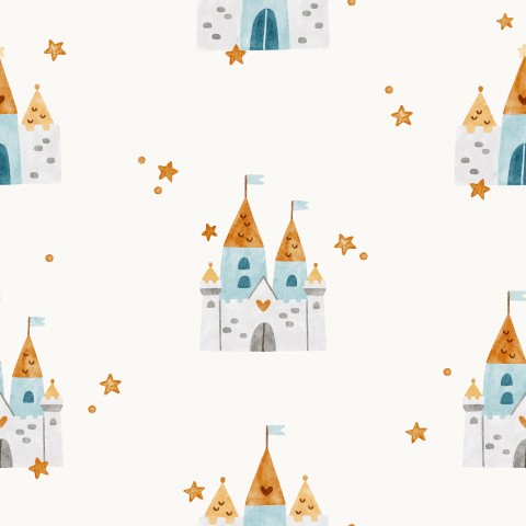 Satin cotton castle and stars