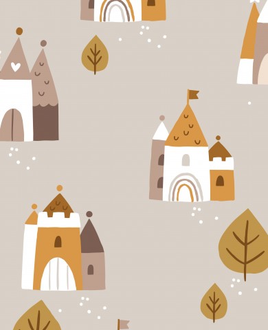 Muslin a castle and trees