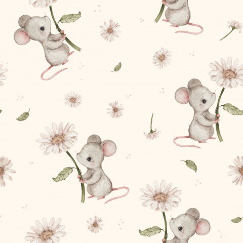 Rib Jersey Mice and Daisies