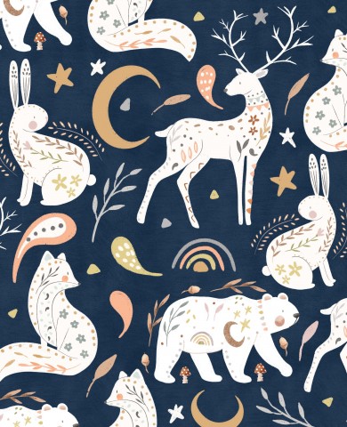 Muslin deer, foxes and other animals