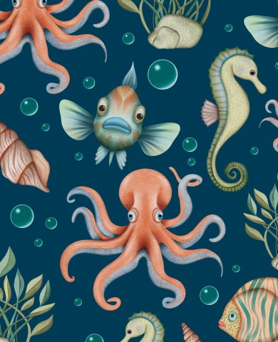 Muslinblæksprutte, søhest og andre havdyr