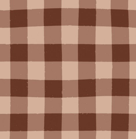 Canvas Baumwolle Mini Gingham Check Pantone Mocha Mousse - Seidenweiche Baumwolle mit einem lebendigen Muster in Mocha-Tönen, ideal für Kleidung, Accessoires u