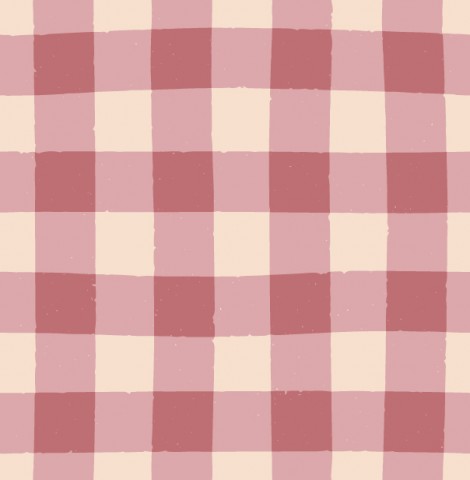 Satin Baumwolle einen rosa und beige karierten Stoff