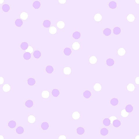 Cotone satinato con sfondo a pois viola e bianchi