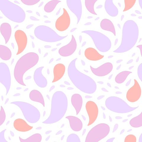 Satén de algodón con una imagen de un patrón paisley rosa y morado.