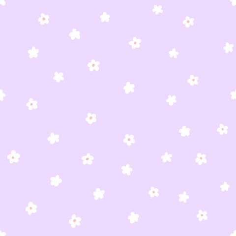French Terry a pattern of white flowers on a purple background
