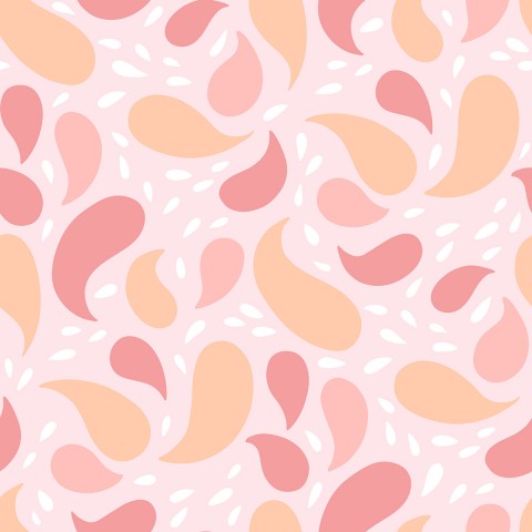 Rib Jersey ein Bild eines rosa und orangefarbenen Paisleymusters