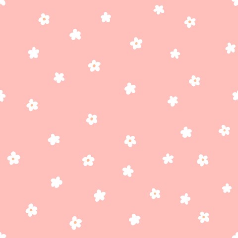 Waterproof fabric a pink background with white flowers on it