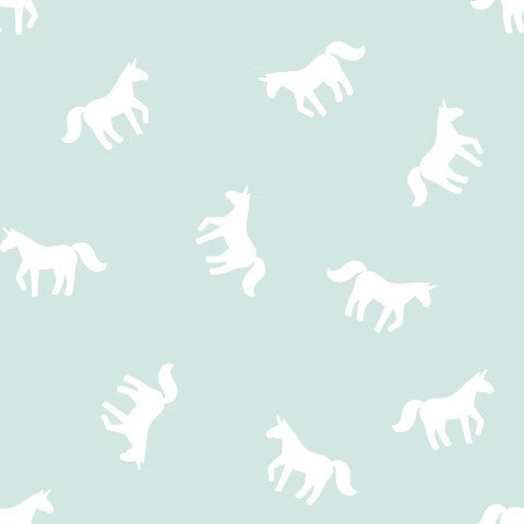 Nähen Sie Ihre Träume wahr: Canvas Baumwolle Mini unicorns Mint - weiche, dünne Baumwoll-Meterware für perfekte Nähte und einzigartige Designs.