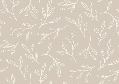 Panama leaves and berries on beige background