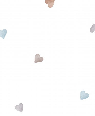 Vandtæt stof med hvid baggrund og små hjerter på