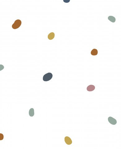 Minimalistische, elegante katoenen canvasstoffen met een wit kiezelpatroon, ideaal voor naaiwerk en creatieve projecten. Een zacht, glad oppervlak zorgt voor een gladde afwerking.