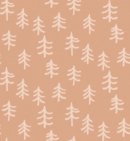 Jersey a pattern of pines on a beige background
