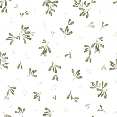 Tissu imperméable feuilles vertes sur fond blanc