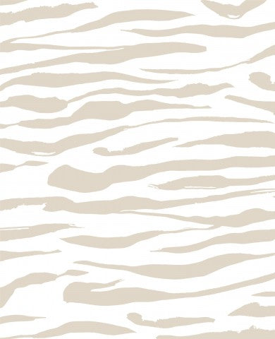 Rib Jersey, un papel pintado blanco-beige con estampado de cebra