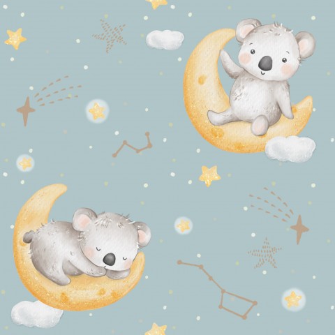 Panama due simpatici koala che dormono sulla luna e sulle stelle