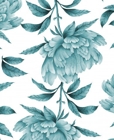 Panama blue flowers on white background