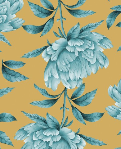 Tela di cotone monocromatica Peonia piccola - Motivo di peonia dai colori naturali su morbido misto cotone per il tuo prossimo lavoro di modellazione o decorazione.