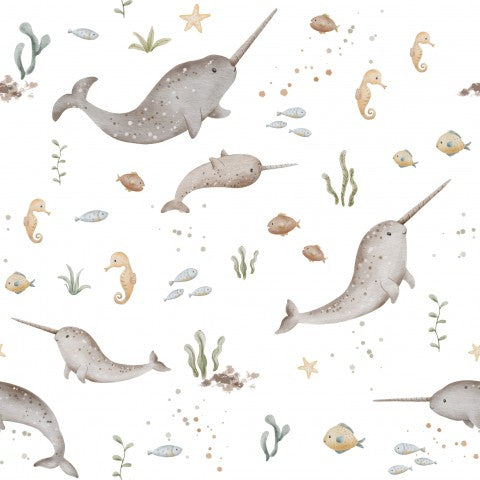 French Terry Narwhals and other sea creatures
