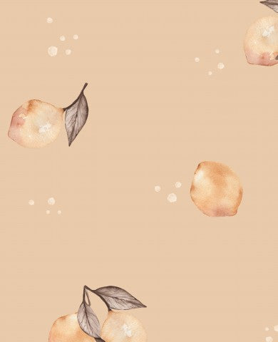 Waterproof fabric a watercolor pattern with lemons and leaves