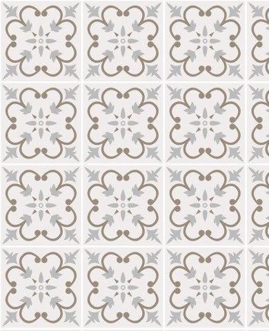 Muslin tile pattern in grey and white