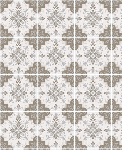 Satin Baumwolle ein Fliesenmuster mit braunen und weißen Motiven