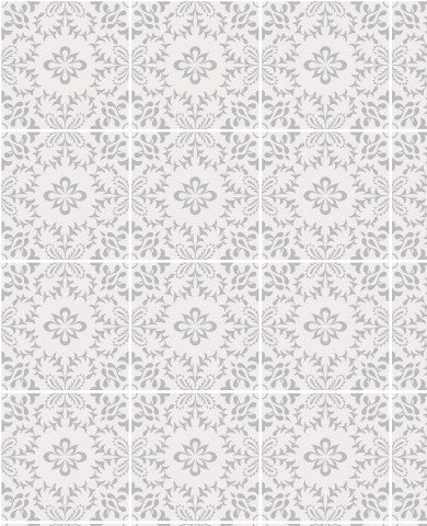 French Terry, un patrón de mosaico gris y blanco