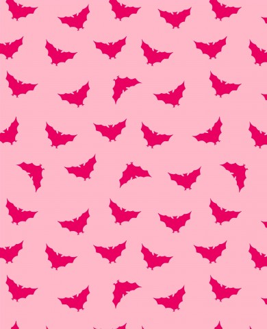 French Terry pink bats on pink background