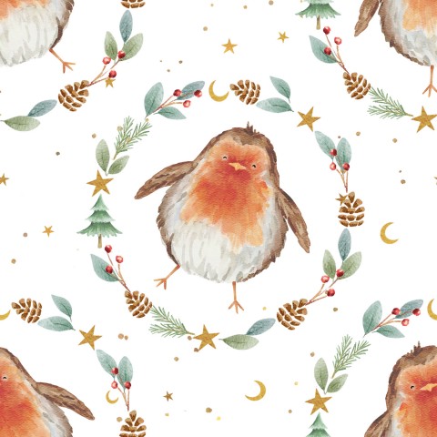 Vandtæt stof jule-rødhals mønster