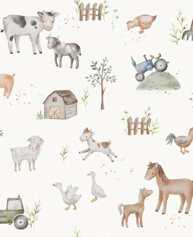 Animali da fattoria del Jersey su sfondo bianco