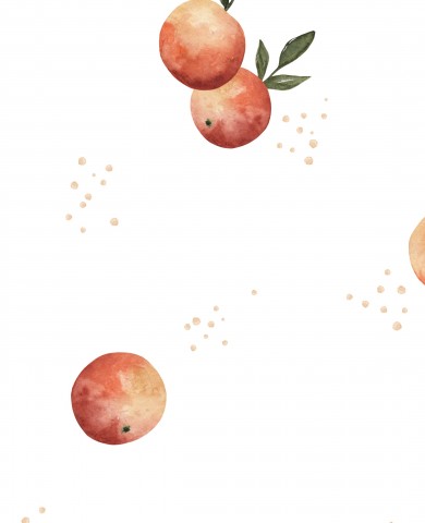 Satin cotton watercolor pattern with peaches