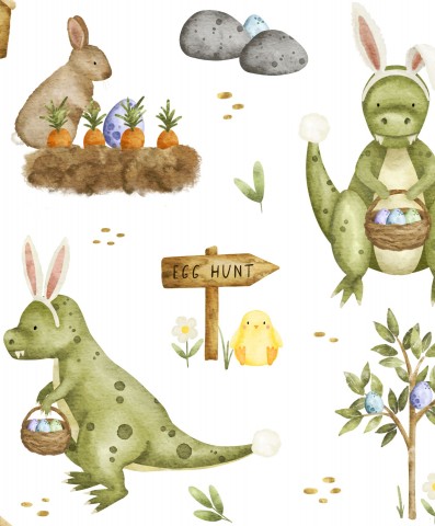 Jersey a watercolor illustration on the theme of Easter egg hunt