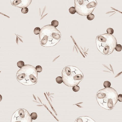 Rib Jersey Panda Bears and Bamboo
