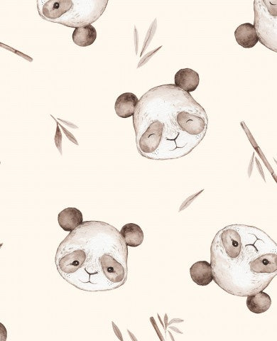 Waterproof fabric panda bears and bamboo