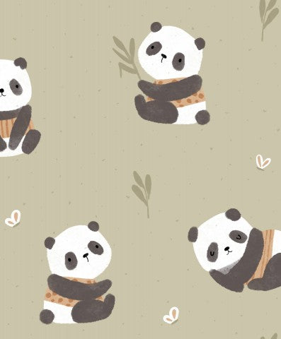 Canvas-Stoff Baumwolle Panda Grau - Soft und weich für alle Ihre Näharbeiten. 100% Baumwolle, ideal zum nähen von Kleidern, Taschen & mehr.