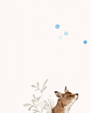 Rib Jersey a watercolor illustration of a fox and a rabbit